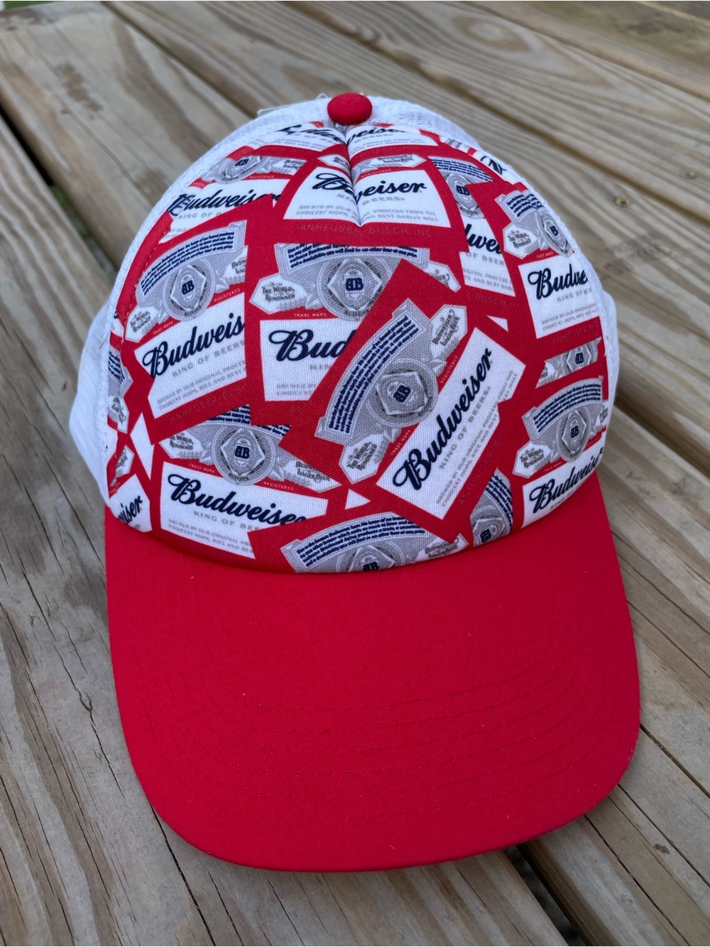 Vintage Budweiser Snapback Mesh Trucker Hat Beer America Adjustable
